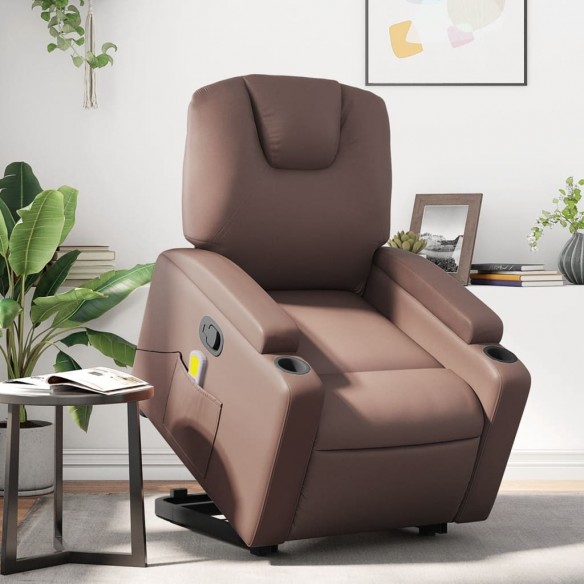 Fauteuil inclinable de massage Marron Similicuir