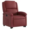 Fauteuil inclinable électrique rouge bordeaux similicuir