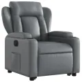 Fauteuil inclinable électrique gris similicuir