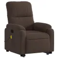 Fauteuil inclinable de massage marron tissu microfibre