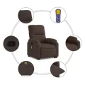 Fauteuil inclinable de massage marron tissu microfibre
