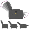 Fauteuil inclinable de massage électrique Gris foncé Tissu