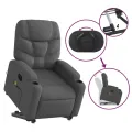 Fauteuil inclinable de massage électrique Gris foncé Tissu