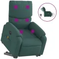 Fauteuil inclinable de massage électrique Vert foncé Tissu
