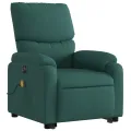 Fauteuil inclinable de massage électrique Vert foncé Tissu