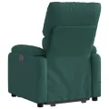 Fauteuil inclinable de massage électrique Vert foncé Tissu