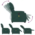 Fauteuil inclinable de massage électrique Vert foncé Tissu