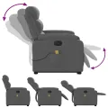Fauteuil inclinable de massage électrique Gris foncé Tissu