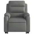 Fauteuil inclinable de massage électrique Gris foncé Tissu