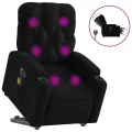 Fauteuil inclinable de massage électrique Noir Tissu