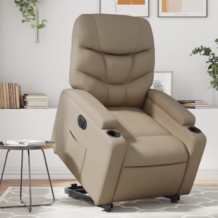 Fauteuil inclinable électrique cappuccino similicuir