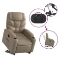Fauteuil inclinable électrique cappuccino similicuir