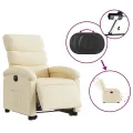Fauteuil inclinable électrique crème tissu