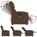 Fauteuil inclinable de massage électrique Marron Tissu