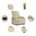 Fauteuil inclinable de massage Crème Tissu