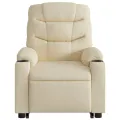 Fauteuil inclinable de massage Crème Tissu