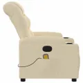Fauteuil de massage inclinable Crème Tissu
