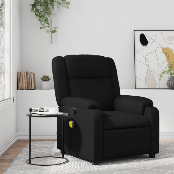 Fauteuil de massage inclinable Noir Similicuir