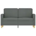 Canapé à 2 places Gris foncé 120 cm Tissu