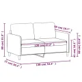 Canapé à 2 places Gris foncé 120 cm Tissu