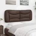 Coussin de tête de lit marron 140 cm similicuir