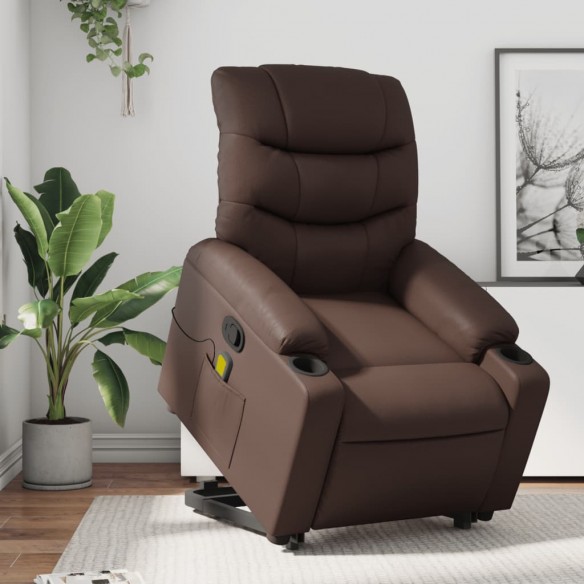 Fauteuil inclinable de massage Marron Similicuir