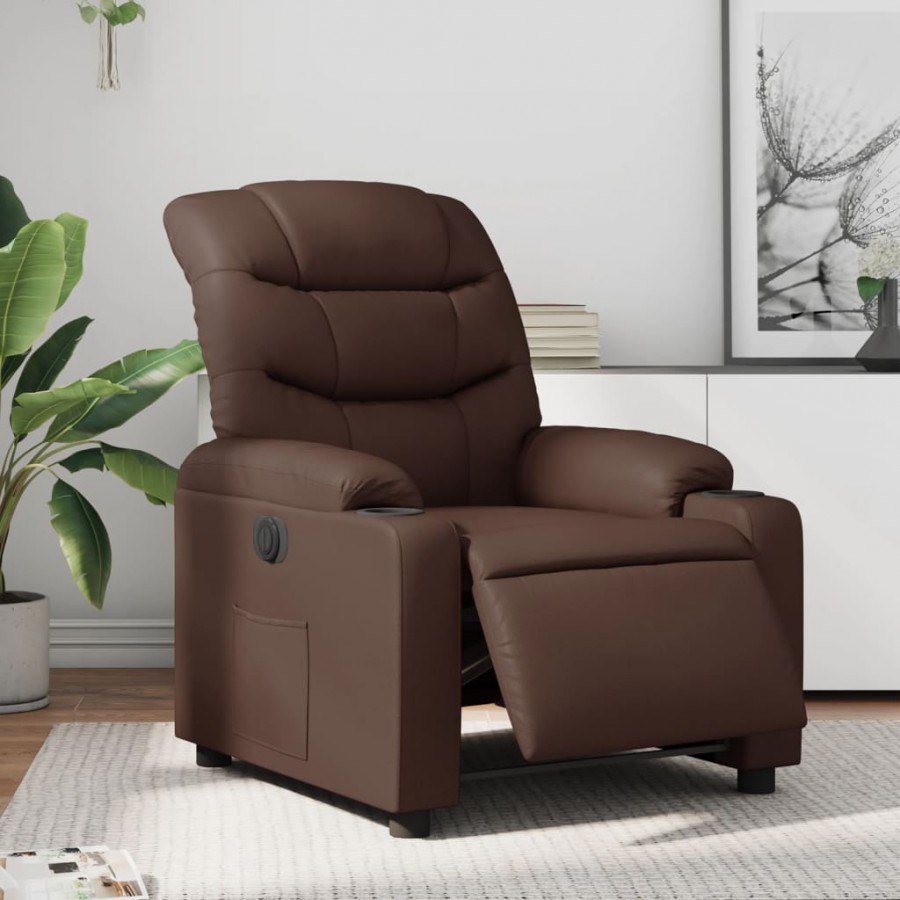 Fauteuil inclinable électrique Marron Similicuir