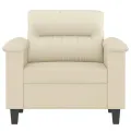 Fauteuil Crème 60 cm Similicuir