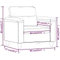 Fauteuil Crème 60 cm Similicuir