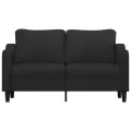 Canapé à 2 places Noir 140 cm Tissu