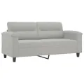 Canapé à 2 places Gris clair 140 cm Tissu microfibre