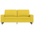 Canapé à 2 places Jaune clair 140 cm Tissu