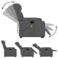 Fauteuil inclinable de massage électrique Gris foncé Tissu