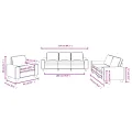 Ensemble de canapés 3 pcs gris foncé tissu