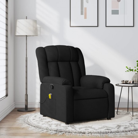 Fauteuil de massage inclinable Noir Tissu