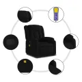 Fauteuil de massage inclinable Noir Tissu