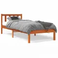 Cadre de lit cire marron 100x200 cm bois de pin massif