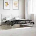 Cadre de lit métal avec tête de lit blanc 180x200 cm