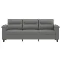 Canapé à 3 places Gris foncé 180 cm Tissu microfibre