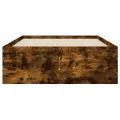 Cadre de lit et tiroirs chêne fumé 100x200 cm bois d'ingénierie