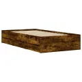 Cadre de lit et tiroirs chêne fumé 100x200 cm bois d'ingénierie