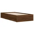 Cadre de lit et tiroirs chêne marron 100x200 cm bois ingénierie