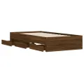 Cadre de lit et tiroirs chêne marron 100x200 cm bois ingénierie