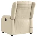 Fauteuil inclinable de massage électrique crème tissu