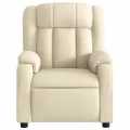 Fauteuil inclinable de massage électrique crème tissu