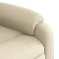 Fauteuil inclinable de massage électrique crème tissu