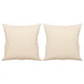 Canapé 2 places avec oreillers beige 120 cm tissu microfibre