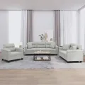 Ensemble de canapés 3 pcs coussins Gris clair Tissu microfibre
