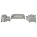 Ensemble de canapés 3 pcs coussins Gris clair Tissu microfibre