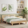 Cadre de lit avec tête de lit et LED chêne sonoma 140x200 cm